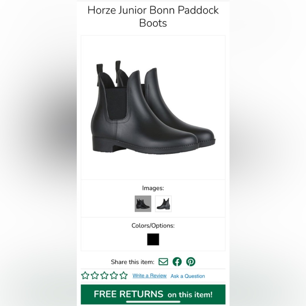 Horze Junior Bonn Paddock Boots size 3